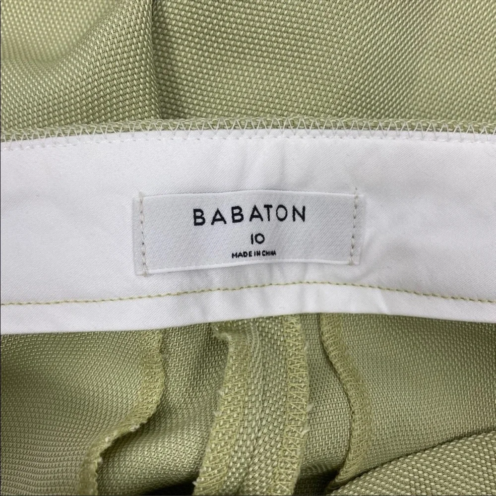 Aritzia Babaton Borna High Rise Longline Green Pleated Shorts size 10 - Picture 6 of 7